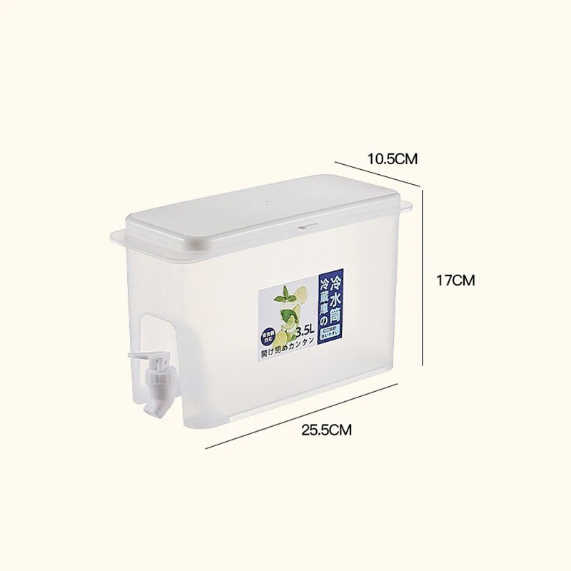 3.5L Water Kettle With Faucet Beverage Dispenser Cold Juice Lemonade Drinks Bucket Liquid Storage Tank Outdoor Fridge Organizers