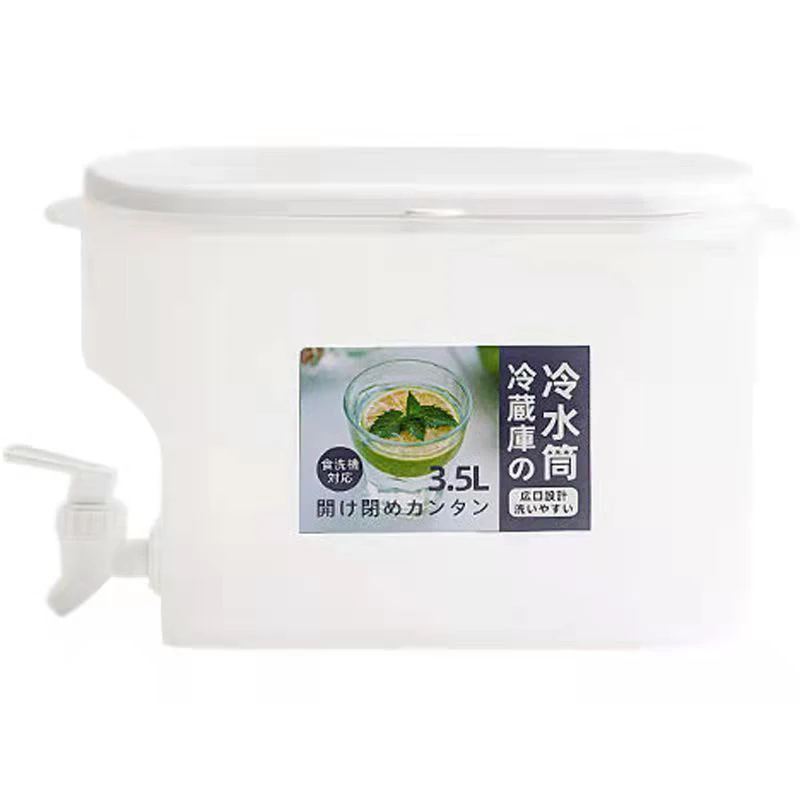 3.5L Water Kettle With Faucet Beverage Dispenser Cold Juice Lemonade Drinks Bucket Liquid Storage Tank Outdoor Fridge Organizers