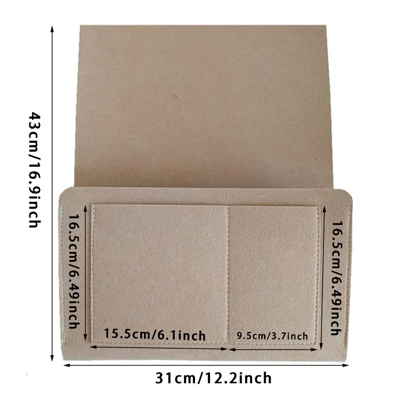 Felt Bedside Storage Bag Organizer Bed Desk Bag Sofa TV Remote Control Hanging Caddy Couch Storage Organizer Bed Holder Pockets