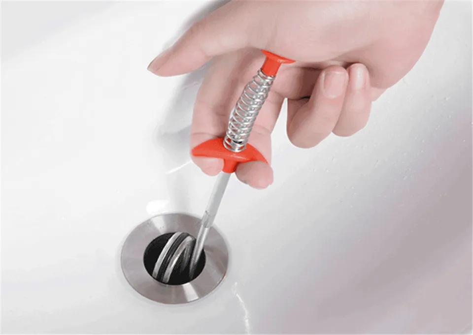 Flexible Sink Claw Pick Up Kitchen Cleaning Tools Pipeline Dredge Sink Hair Brush Cleaner Bend Sink Tool With Spring Grip