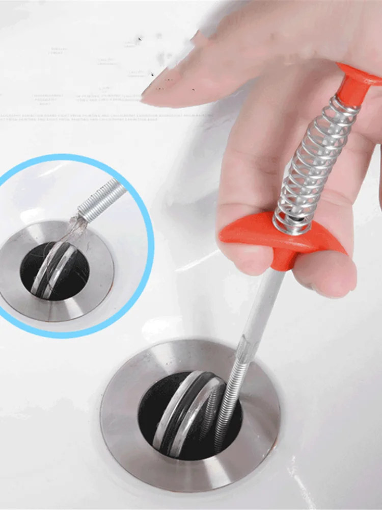 Flexible Sink Claw Pick Up Kitchen Cleaning Tools Pipeline Dredge Sink Hair Brush Cleaner Bend Sink Tool With Spring Grip