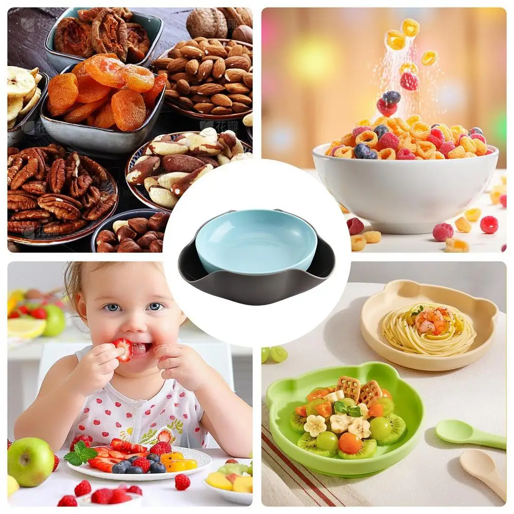 Snack Bowls Double Layer Serving Bowls Pistachios Bowl with Shell Storage Round Snacks Dish for Pistachios Cherries Popcorn