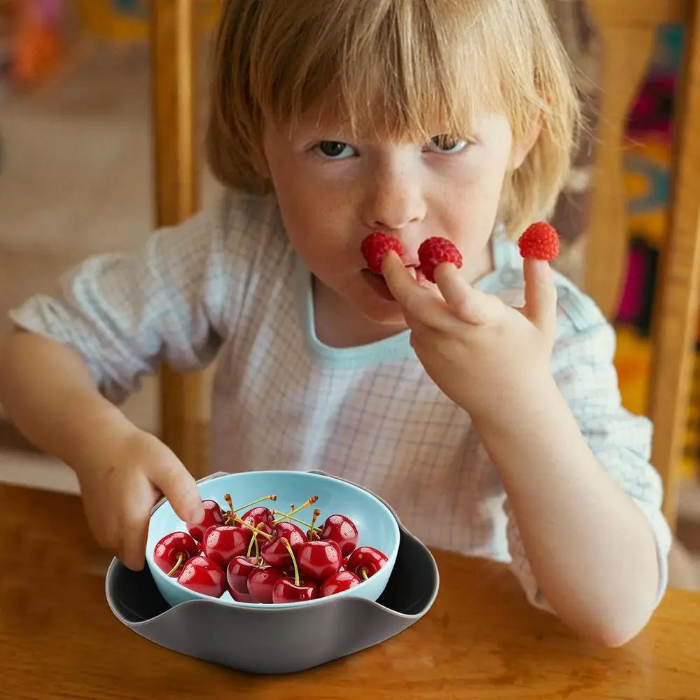 Snack Bowls Double Layer Serving Bowls Pistachios Bowl with Shell Storage Round Snacks Dish for Pistachios Cherries Popcorn