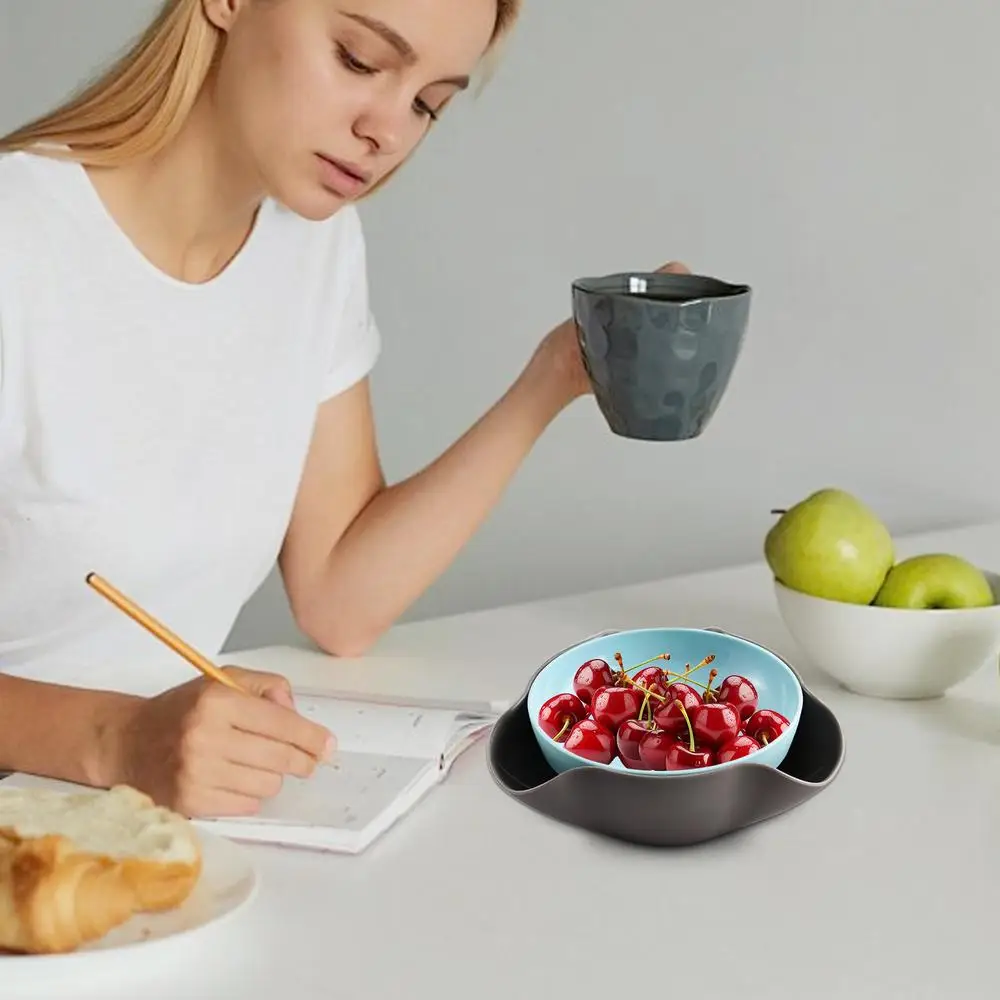 Snack Bowls Double Layer Serving Bowls Pistachios Bowl with Shell Storage Round Snacks Dish for Pistachios Cherries Popcorn