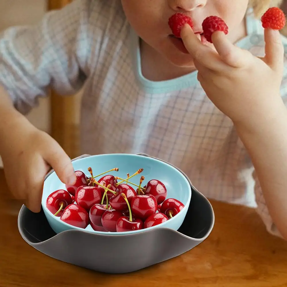 Snack Bowls Double Layer Serving Bowls Pistachios Bowl with Shell Storage Round Snacks Dish for Pistachios Cherries Popcorn